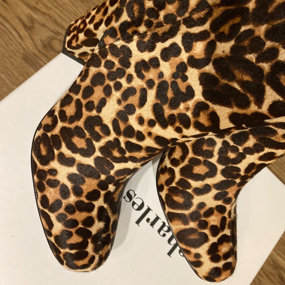 Charles David Leopard Real Calf Fur Ankle Bootie - Picture 12 of 17